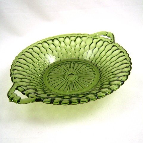 Indiana Honeycomb Round Relish Dish Olive Green