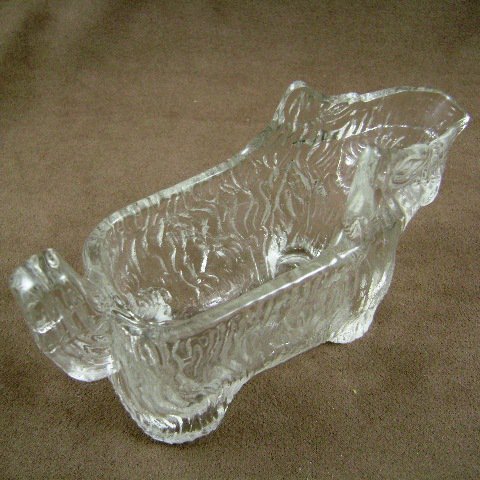 Vintage L.E. Smith Clear Glass Scotty Dog Creamer