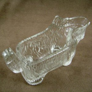 Vintage L.E. Smith Clear Glass Scotty Dog Creamer