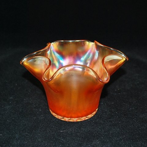 Vintage Carnival Glass Thin Panel Ruffled Marigold Hat