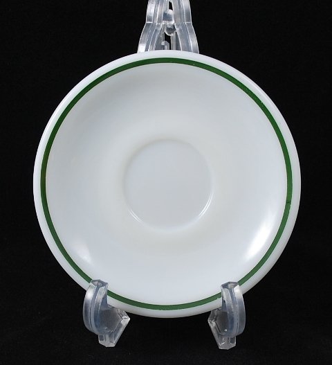 Corning Decor Dinnerware White Green Stripe Saucer Restaurant Ware