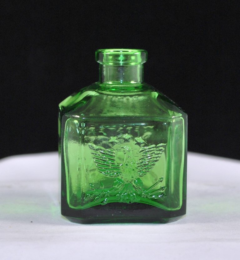 Vintage Daniel ster's Recorder Green Glass Ink Bottle Wheaton NJ