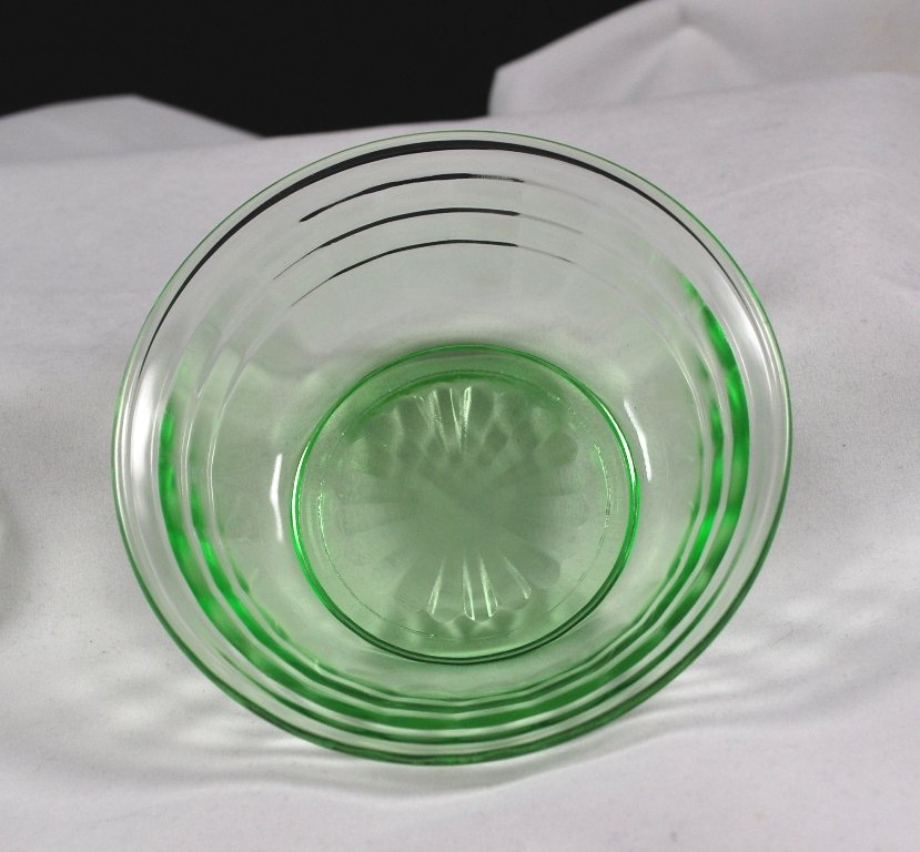 Hocking Block Optic Sauce or Berry Green Depression Glass