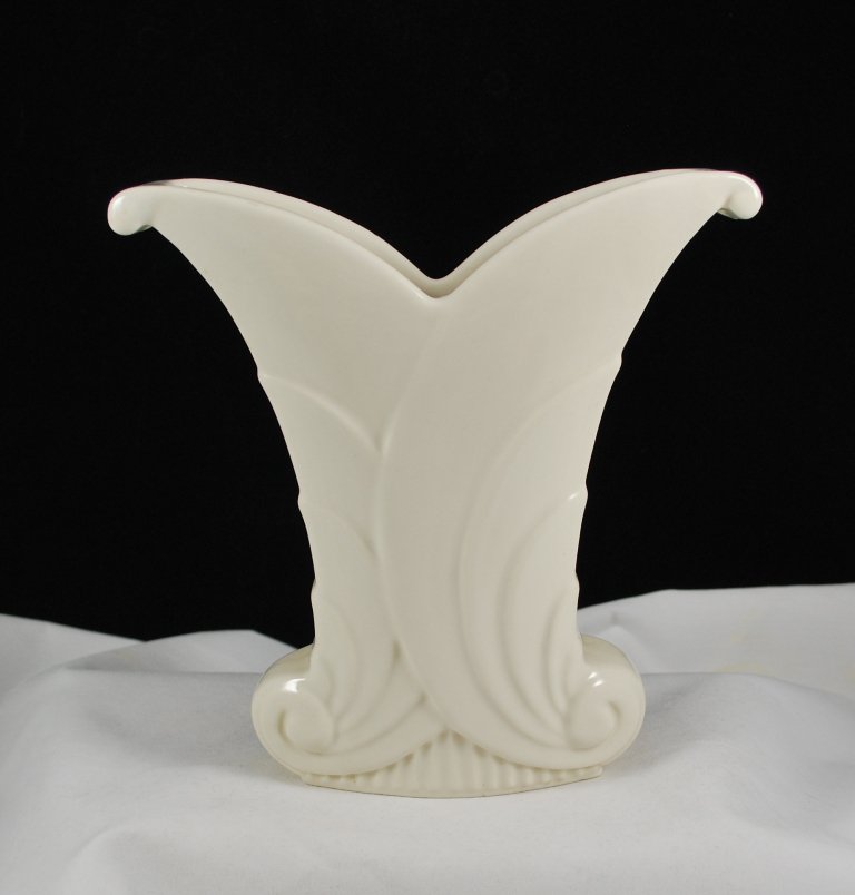 Vintage Abingdon Pottery White Drape Swirl Flared #512 Vase