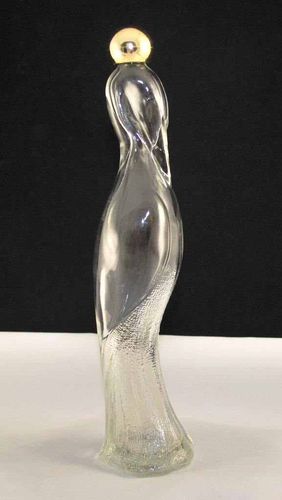 Avon Vintage Flamingo Clear Glass Decanter Bottle