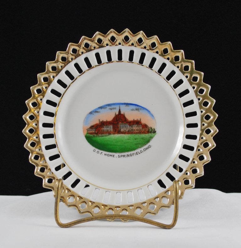 Vintage Order of Odd Fellow of Springfield Ohio Souvenir China Plate