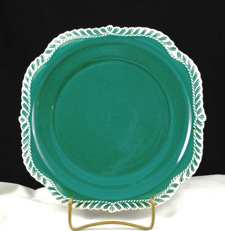 Harker Teal Pate sur Pate Square Snack Sandwich Plate