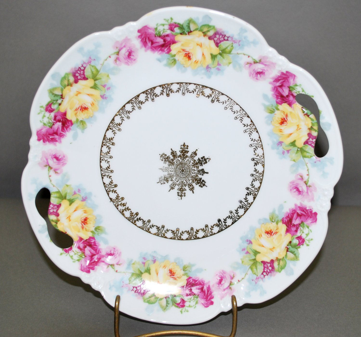 Vintage White Porcelain Rose Floral German Collector Plate