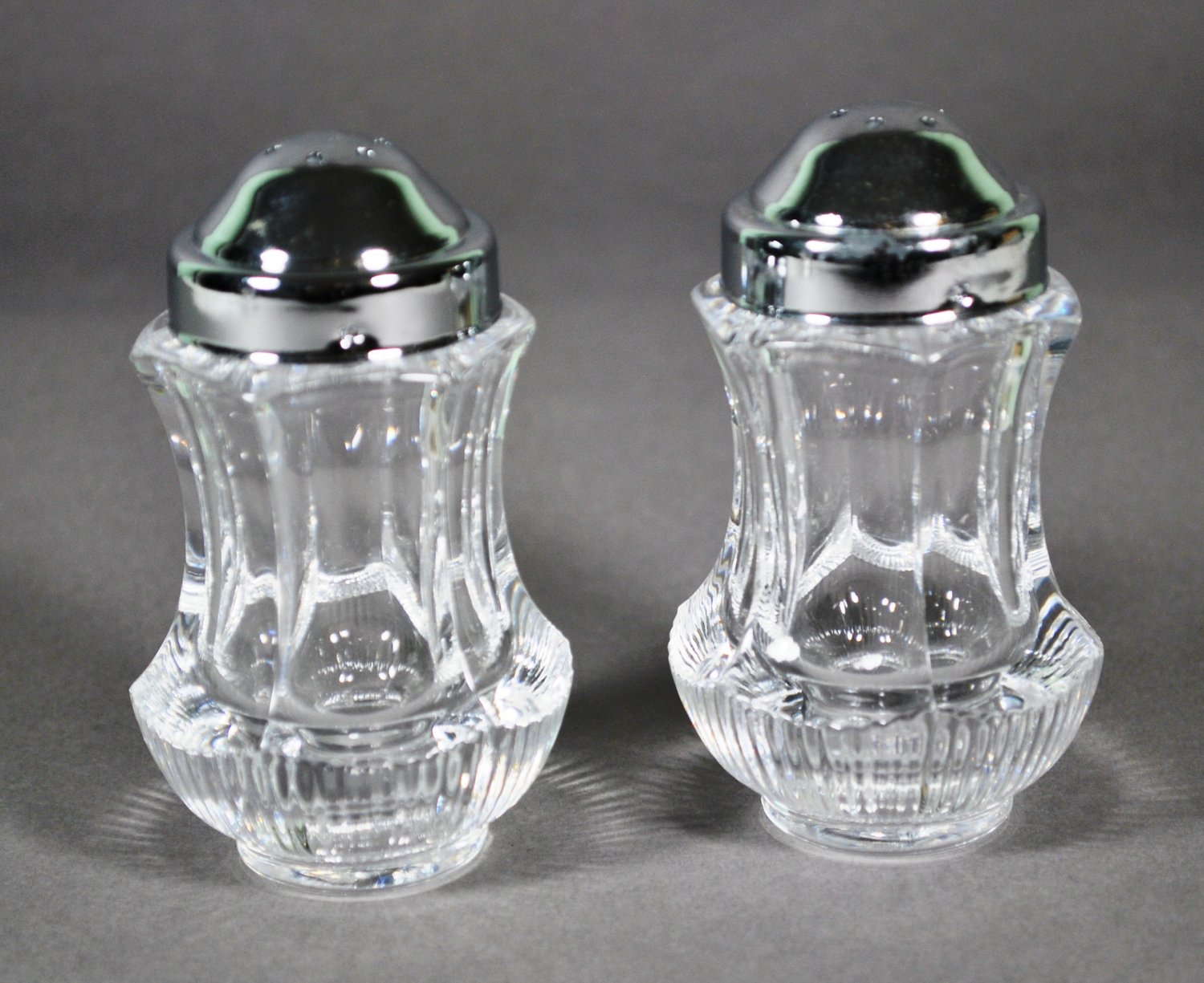 Fostoria Lead Crystal Salem Pattern Salt & Pepper Shakers