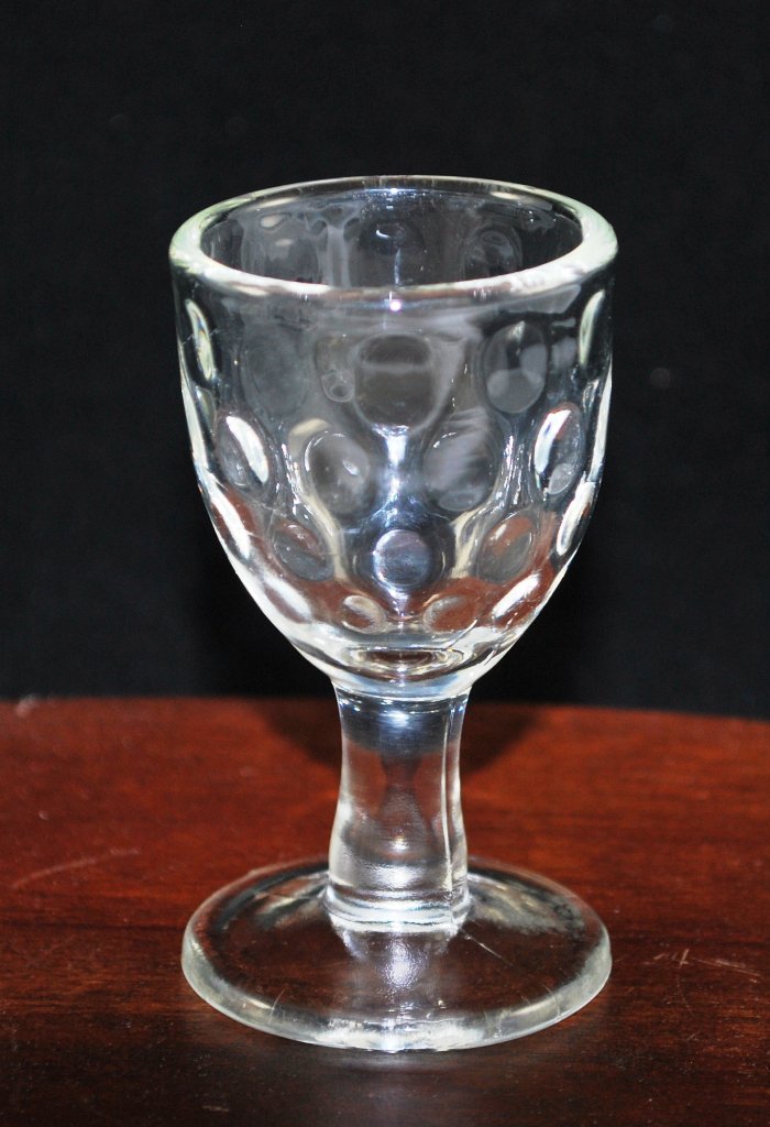 Vintage Clear Thumbprint Miniature Wine or Cordial Stemware
