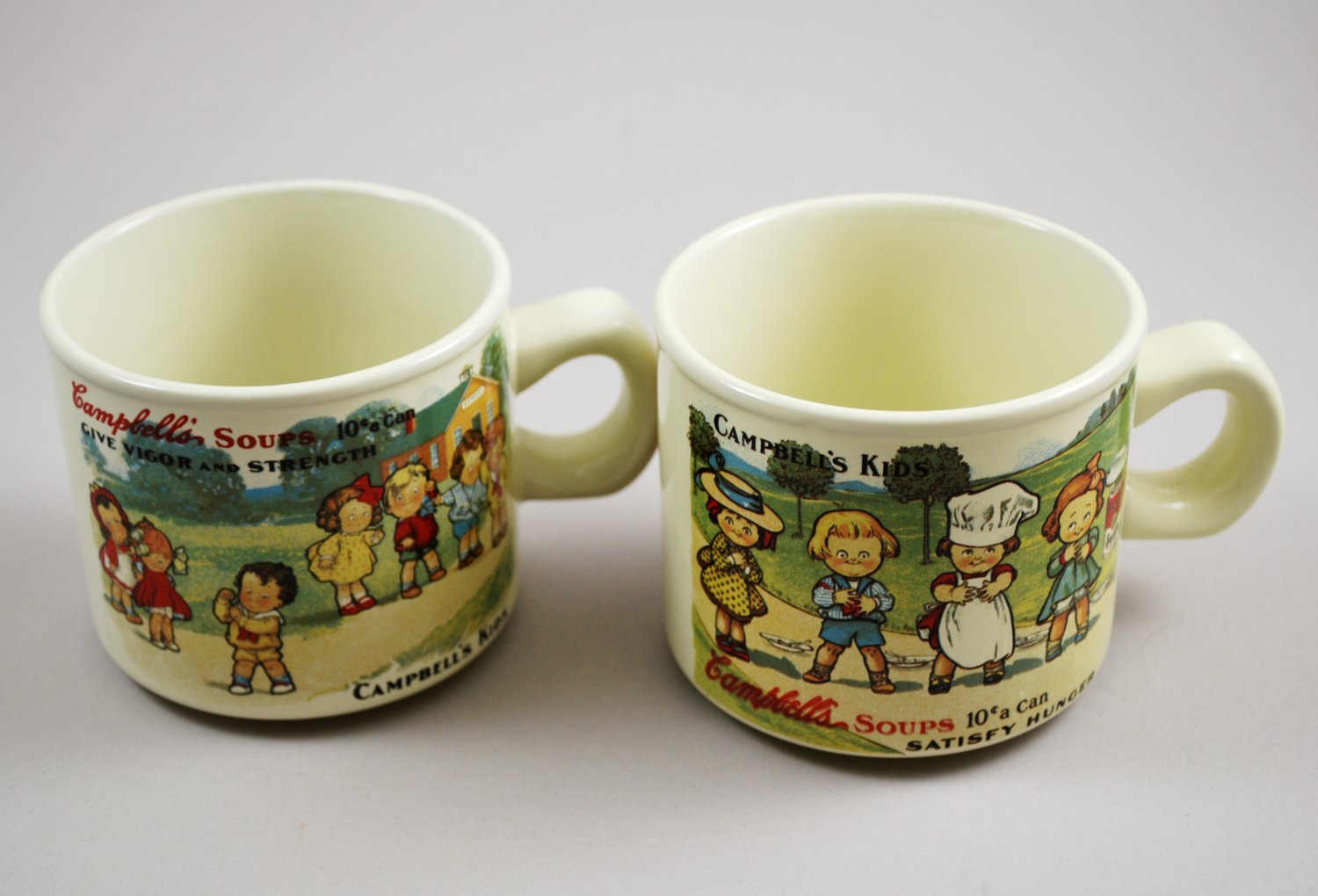 1994 Campbell Kids Soup Westwood Replica 1910 Souvenir Postcard Ceramic Mugs