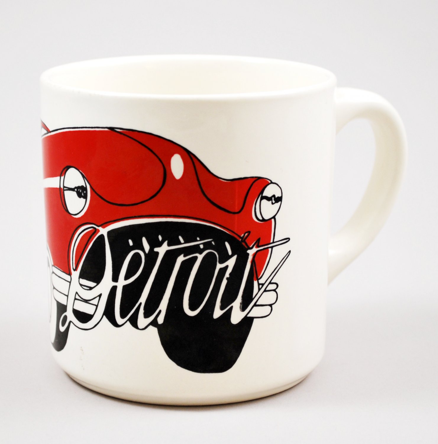 Vintage Detroit Red Automobile Car Ceramic Mug or Coffee Cup
