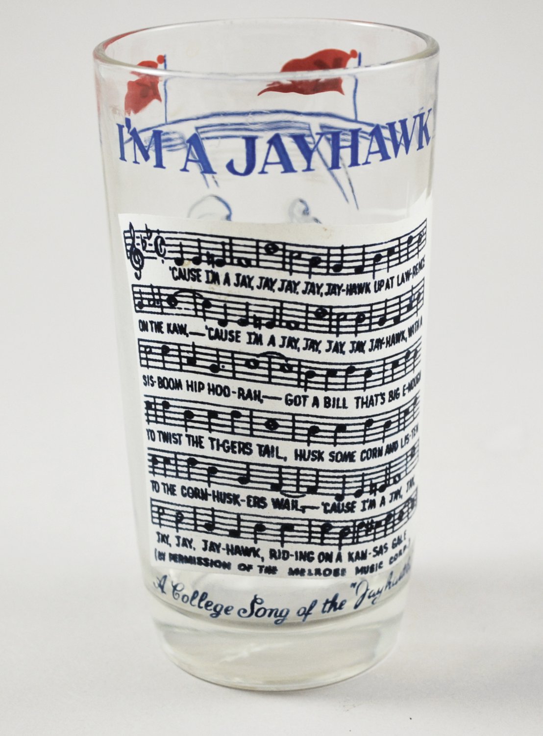 Vintage Kansas I'm A Jayhawk Collegiate Tumbler with Song Football Design