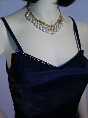 BLACK Cocktail Prom GOWN SEQUINS Ballerina DRESS M 34 Bust