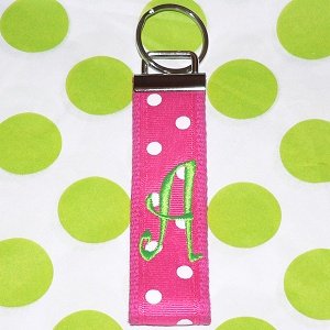 Pink Polka Dotted Keychain