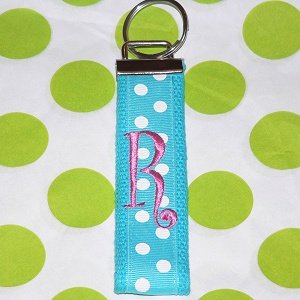 Blue Polka Dotted Keychain