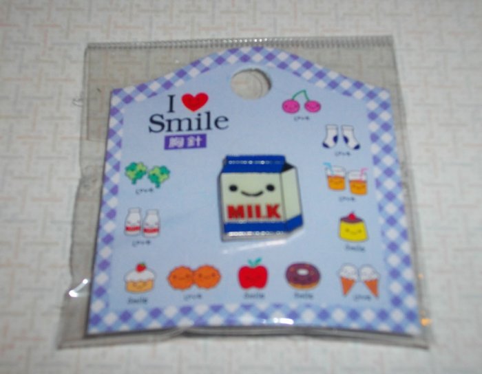 I love Smile Milk Carton Badge