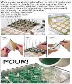 1000 Pack Large Wick Stickers, 1 7 16 or 37mm