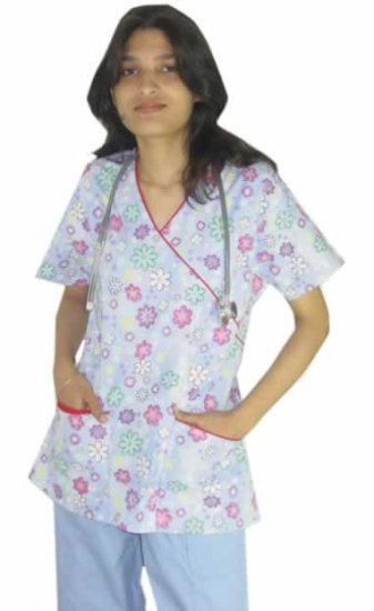 Print Scrub Top Daisy