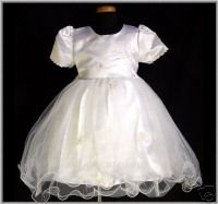 WHITE Holy Communion Style Flower Dress