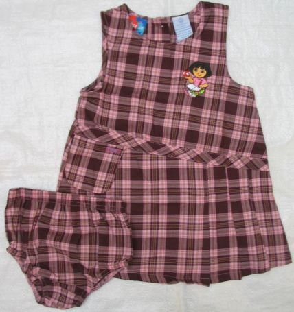 Dora check dress w panty