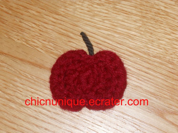 Mini Crochet Red Apple Hair Clip