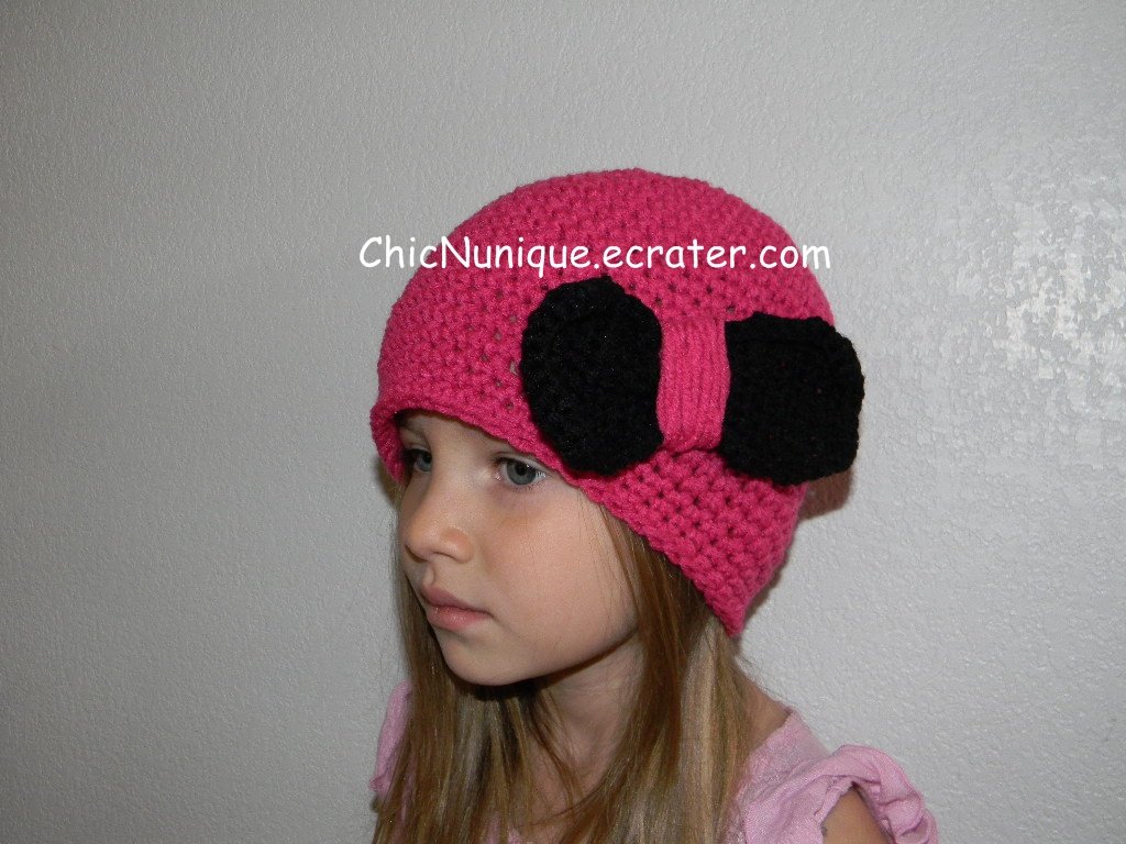 Adorable Custom Handmade Pink Chic Crochet Bow Hat *Any Size Available*