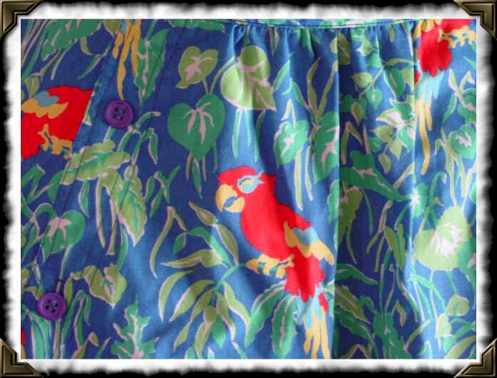 Vintage Parrot tropical trees vintage skirt w25