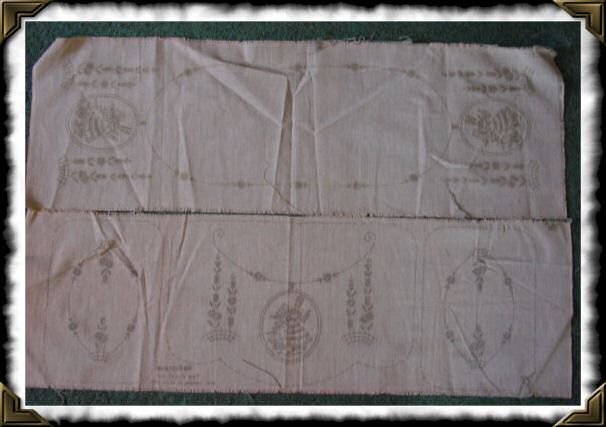 Vintage Vogart 229 chair set table runner stamped linen