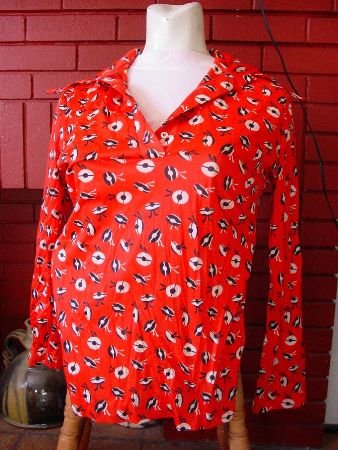 Vintage flying Beret hat blouse Shirtop by Weber