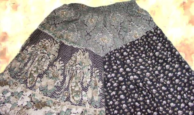 Boho Vintage Carole Little St Tropez patchwork skirt S