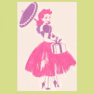 Vintage WRAPPING PAPER High-Heeled Ladies PIN-UP GIRLS