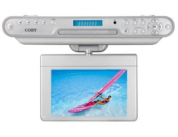 Coby KTFDVD7093 7-Inch Under-The-Cabinet LCD TV with Built-In DVD/CD Player and AM/FM Radio - Silver