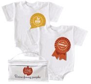 Wry Baby 'First Born, Runner Up' Ribbon Twin Set, 6-12 months