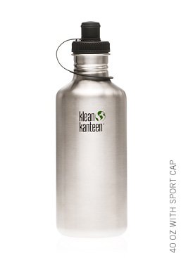 Klean Kanteen 40 oz Original Stainless Steel water bottle with sports cap