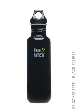 Klean Kanteen 27 oz BLACK ECLIPSE Stainless Steel water bottle with sports cap