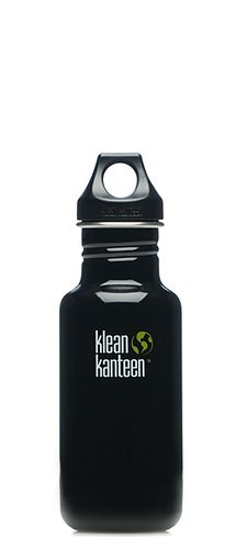 Klean Kanteen 18 oz BLACK ECLIPSE Stainless Steel water bottle with sports cap