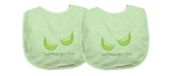 Two Peas in a Pod - Double bib set for twins by iPlay