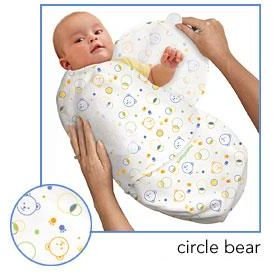 Kiddopotamus SwaddleMe blanket in Circle Bear cotton - Small