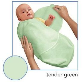 Kiddopotamus SwaddleMe blanket in Green Microfleece - Small