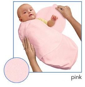 Kiddopotamus SwaddleMe blanket in Pink Microfleece - Large