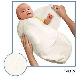 Kiddopotamus SwaddleMe blanket in Ivory Microfleece - Large