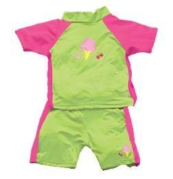 iPlay 2pc Sun Protective Suit w Diaper UPF 50 - 12m - LIME