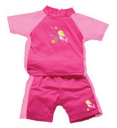 iPlay 2pc Sun Protective Suit w Diaper UPF 50 - 3T - PINK
