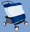 Kiddopotamus Double UV Mesh Baby Shade for double strollers - NAVY