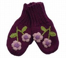 Zooni handmade puppet mittens FLOWER POWER - 18m-2T