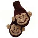 Zooni handmade puppet mittens CHUNKEE MONKEY - 3T-5T