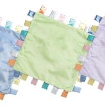 iPlay Velvety ChiChi baby blanket with satin tabs - SAGE