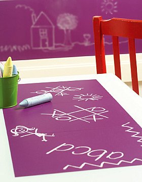 WALLIES Chalkboard sheets 2pk - GRAPE