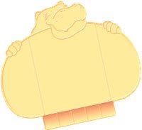 Kiddopotamus Tiny Diner portable placemat - Yellow Hippo